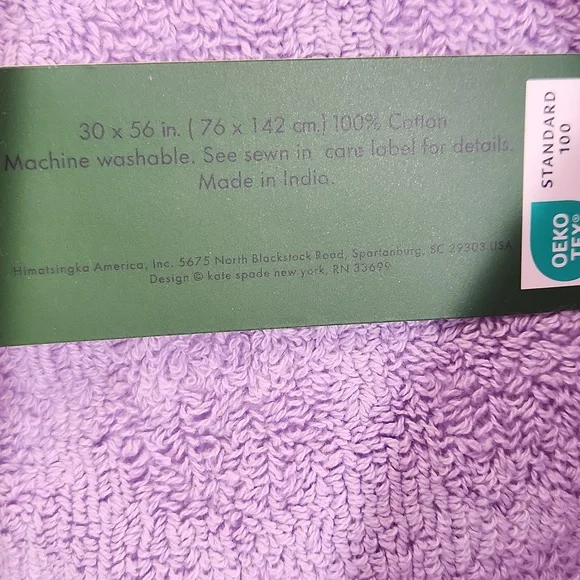 Last Chance, If Not Purchased Today, Mine:) Kate Spade Bath Towels set of 2 NWT - Picture 3 of 5